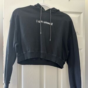 “Call Her Daddy” Black Cropped Hoodie Size M